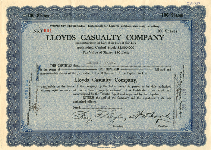 Lloyds Casualty Co.